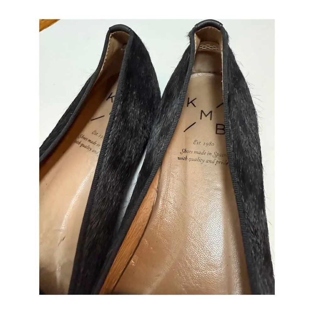 Anthropologie KMB Black Hair on Hide Flats Sz. 39 (US 8.5-9)